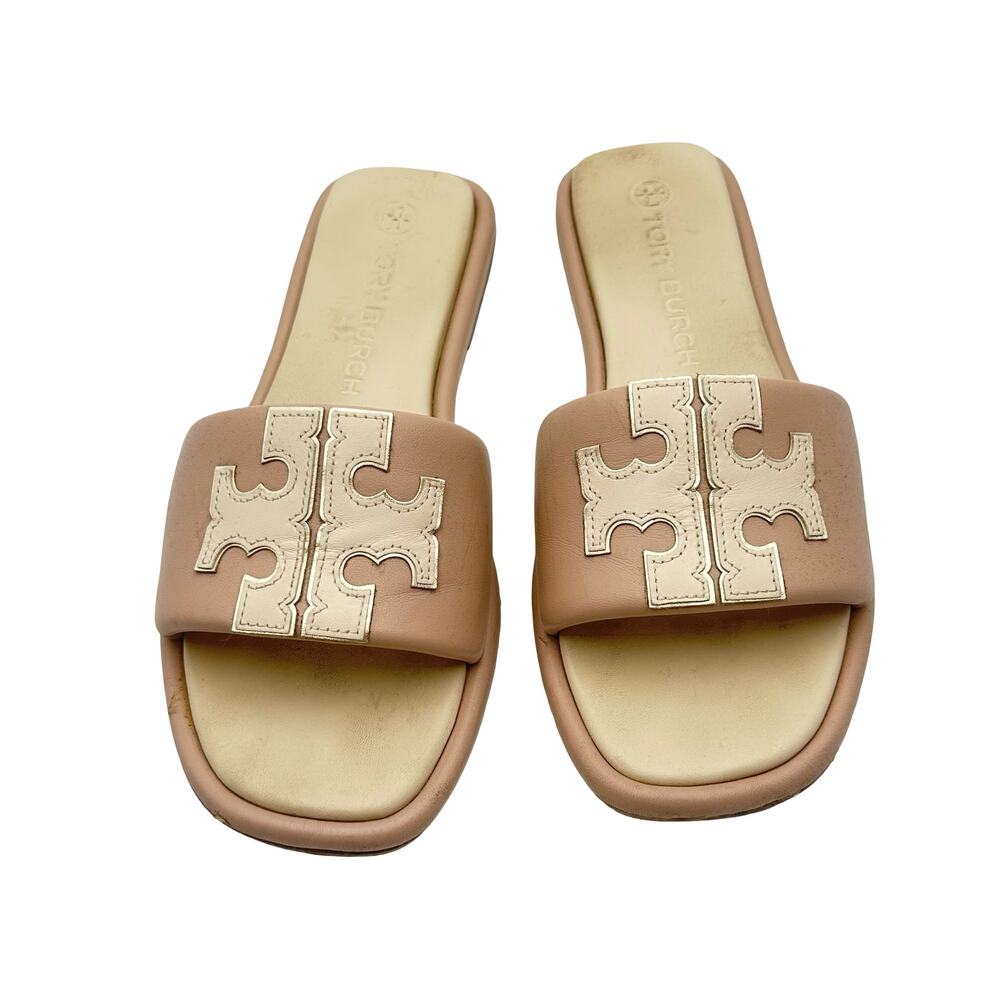 Tory Burch DOUBLET SPORT SLIDE Women's Tan Slide Sandals 10.5 - Picture 11 of 11